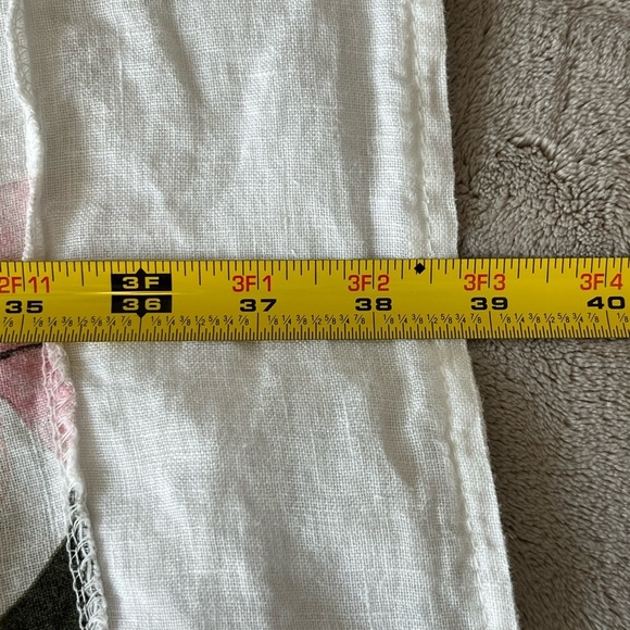 Lungo L’arno Revolve Made in Italy 100% Linen Floral MIDI Short Sleeve Dress M - Picture 13 of 14